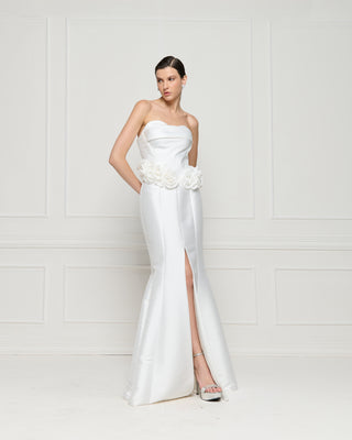 Vestido Wedding Aplicações Na Cintura - Off White 321505BR03 OFF..