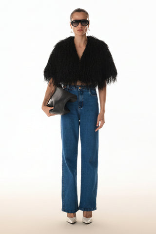 Pelerine Pluma Lurex - Preto 401502PR01...