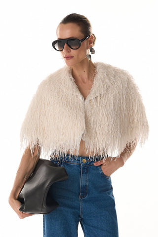 Pelerine Pluma Lurex - Off White 401502BR03 OFF..