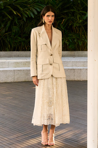 Saia Em Renda - Creme