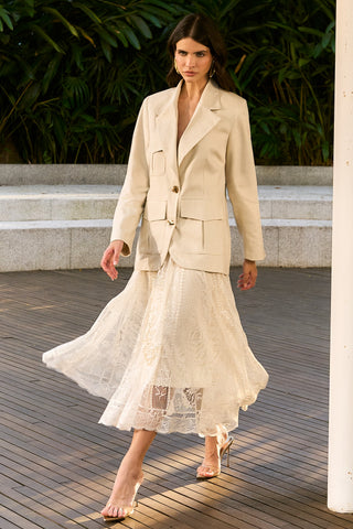 Saia Em Renda - Creme
