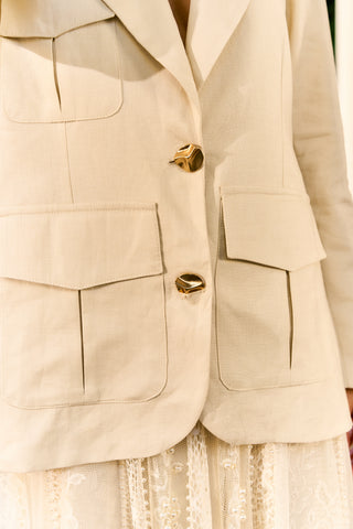 Blazer em Linho - Cru