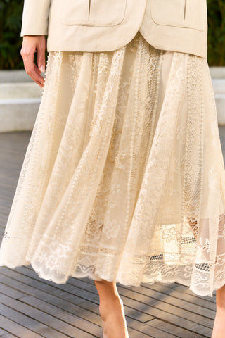 Saia Em Renda - Creme