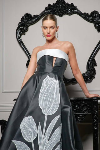 Vestido Aplic Flor P&b - P&b 281599PR03