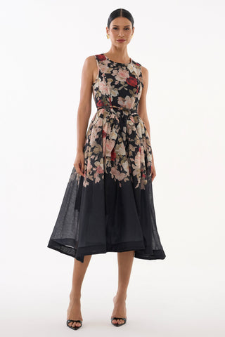 Vestido Floral C/ Barrado Preto - Unica 411311UNI..