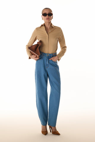 Camisa Tricoline C/ Ombreiras - Areia 411520BG02.