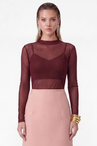 Blusa Renda Basica - Marsala 411529VM15