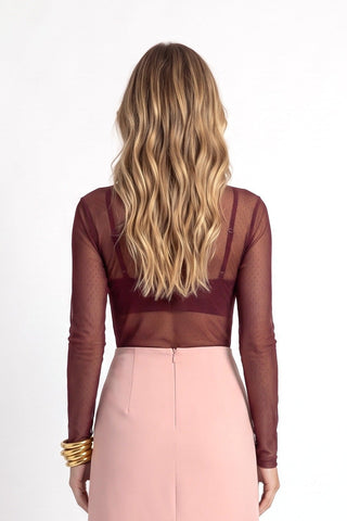 Blusa Renda Basica - Marsala - costas