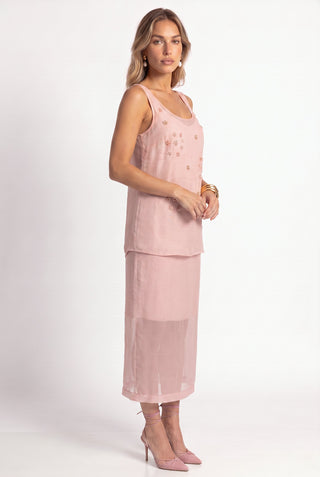 Camiseta Basica Transparencia - Rosa Claro - pose