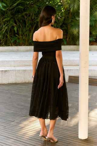 Saia Em Renda - Preto