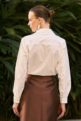 Camisa Tricoline C/ Aplicaç - Off White