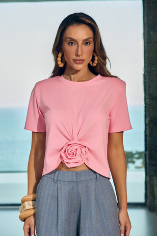 T-shirt Flower - Rosa