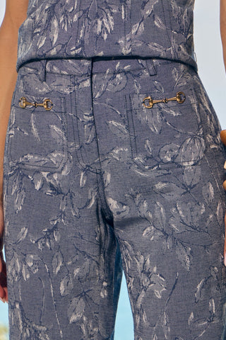 Calça Wideleg Bordado Denim - Jeans