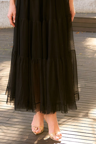 Saia Tule Tres Maria - Preto