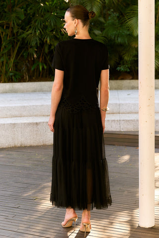 Saia Tule Tres Maria - Preto