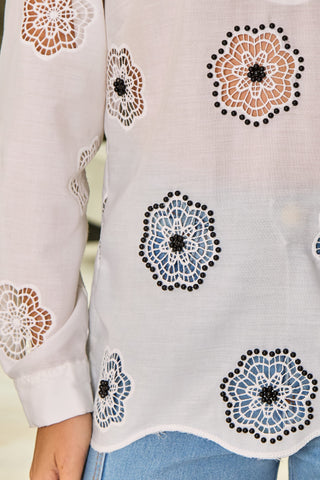 Camisa Gola Alta - Off White