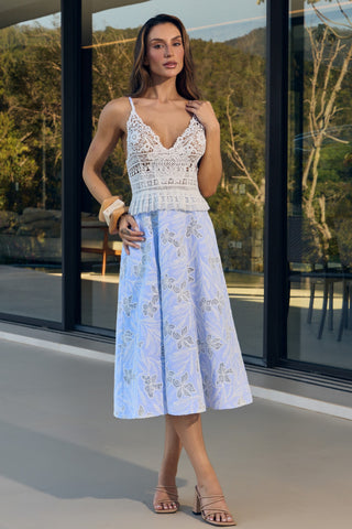 Vestido Top Rendado c/ Listras - Unica