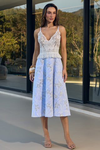 Vestido Top Rendado c/ Listras - Unica