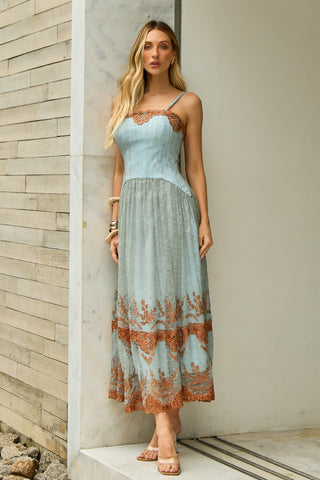 Vestido Corset Arquinado De Renda - Glacial