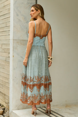 Vestido Corset Arquinado De Renda - Glacial