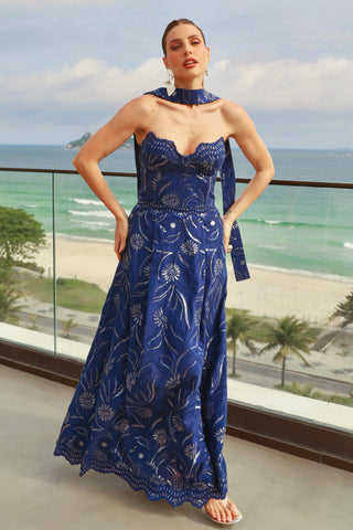 Vestido Tqc Em Laise - Marinho