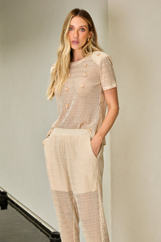 Conjunto Em Renda Calça Aladin - Champagne