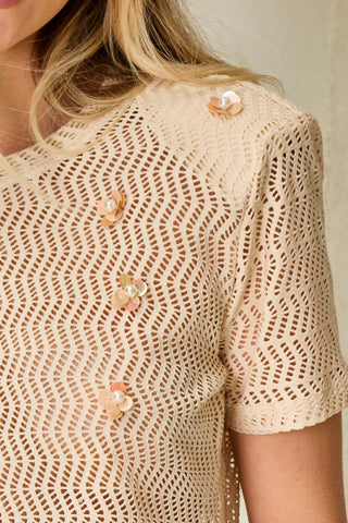 Conjunto Em Renda Calça Aladin - Champagne