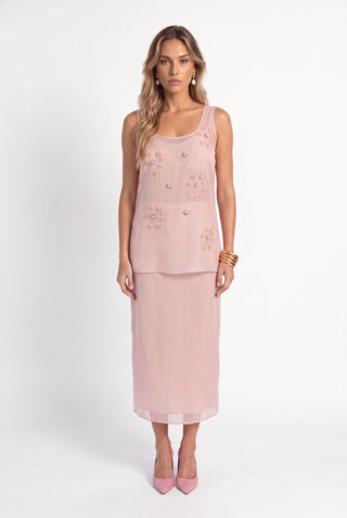 Saia Em Organza - Rosa Claro - frente
