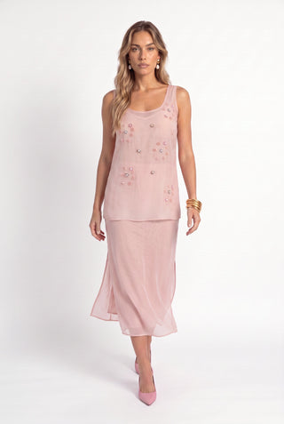 Saia Em Organza - Rosa Claro - pose