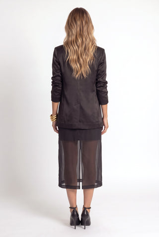 Saia Em Organza - Preto - costas