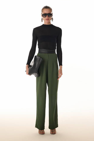 Calça Alfaiataria Reta - Oliva 441505VD04.