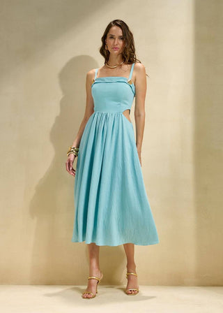 Vestido Detalhes Em Bolas - Azul 221438AZ01.