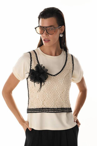 T-shirt - Creme 4115321163