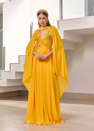Dress Party Karine Bordado - Yellow 281001P11