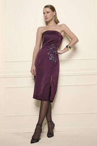 Vestido Midi Tqc Cetim - Vinho 421505VM05