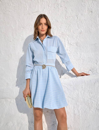 Conjunto Camisa E Saia Balone - Azul Claro 251411AZ08.