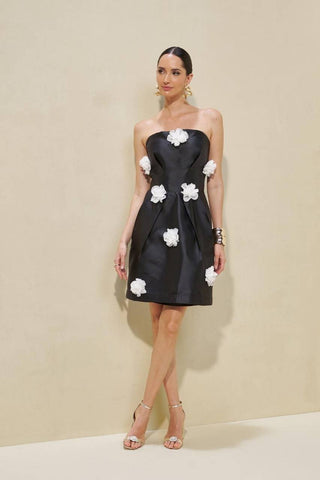 Vestido C/flores Branca - Preto 271402PR01...