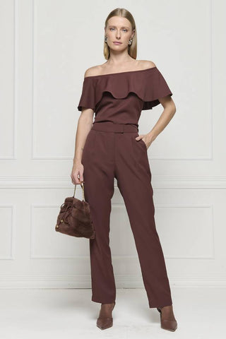 Conjunto Top Ombro A Ombro E Jabo - Marron 451528MA09