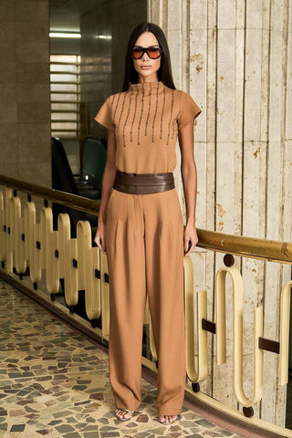 Calça Alfaiataria Reta - Caramelo 441505BG03.