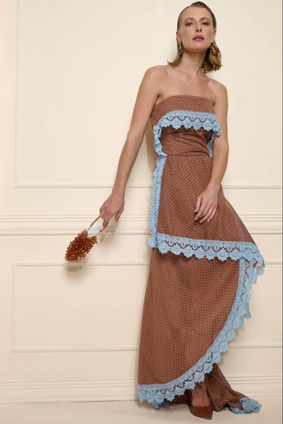 Vestido Midi Tule Poa - Bege 421504BG01..