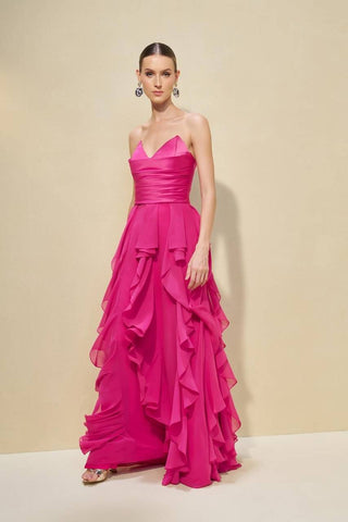 Vestido Duas Textura C/babados - Pink 281469RS03.