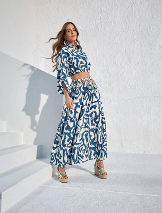 Conjunto Print Abstrato Blue - Marinho /offwhite 251402AZ04
