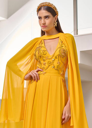 Dress Party Karine Bordado - Yellow 281001P11