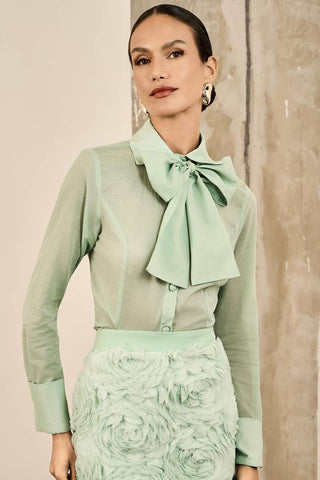 Camisa Botões C/ Faixa - Menta Fresh 411541AM21
