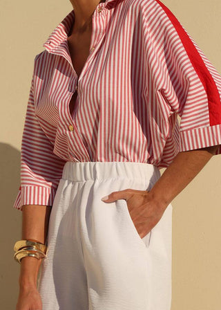 Camisa Listras Bordo - Vermelho 211459VM01..