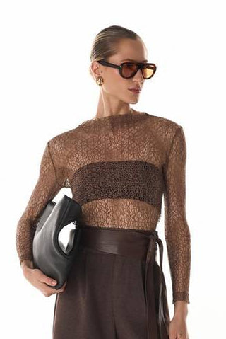 Blusa Renda Basica - Areia 411529BG02.