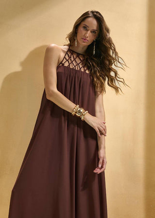 Vestido Destalhe Macrame - Marron 231417MA09