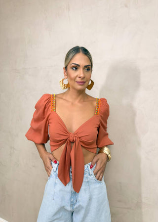 Cropped Larissa - Terra Cota 2170052079