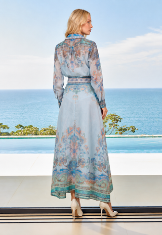 Conjunto Print Flower Blue estampa luxury - costas