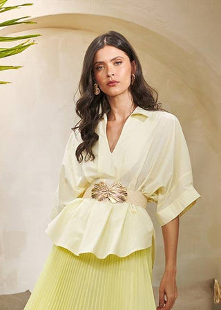 Blusa Bata C/ Pregas - Manteiga 211466BG20